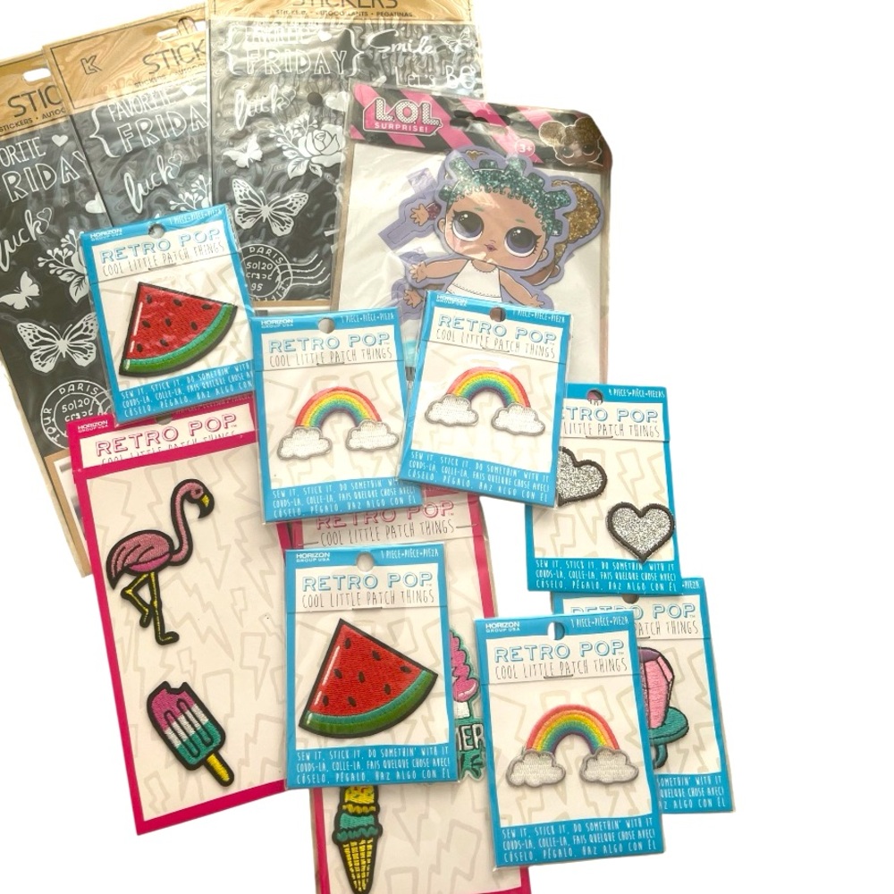 HORIZON GROUP USA Sew Stick Assorted Patches & Sticker LOT BRAND NEW